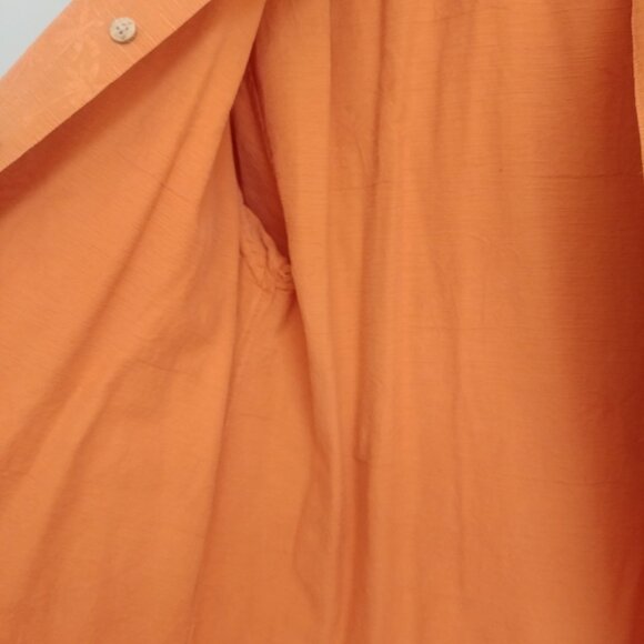 Van Heusen Mens 100% silk orange short sleeve button down shirt Medium - Picture 4 of 15